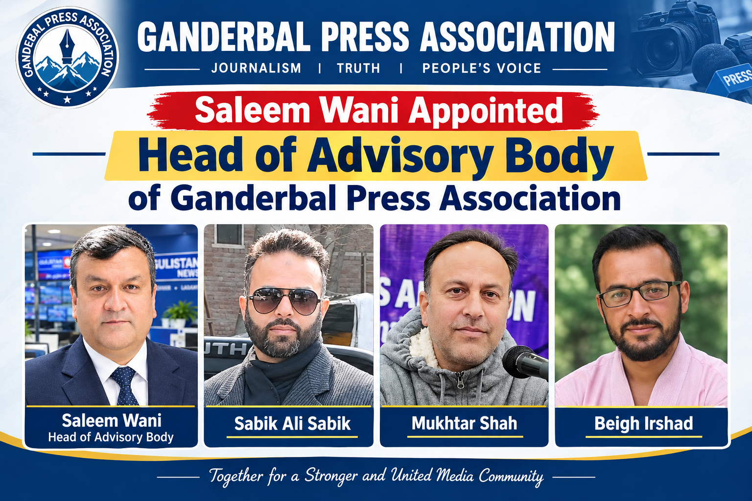 Saleem Wani Appointed Head of Advisory Body of Ganderbal Press Association Saleem Wani Appointed Head of Advisory Body of Ganderbal Press Association